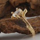 14K or 18K Gold Unique Engagement Ring by Dawn Vertrees, Radiant Cut Moissanite Diamond Branch Style Wedding Ring by Dawn Vertrees Jewelry