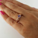 Purple Montana Sapphire Twig Engagement rings Bridal Set, Gold with Colorful Sapphires by Dawn Vertrees