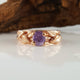 Purple Montana Sapphire Twig Engagement rings Bridal Set, Gold with Colorful Sapphires by Dawn Vertrees