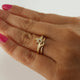 Raw Diamond Twig Engagement Ring, Wedding Set, 14k Gold  by Dawn Vertrees
