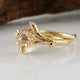 Raw Diamond Twig Engagement Ring, Wedding Set, 14k Gold  by Dawn Vertrees