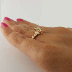 Raw Diamond Twig Engagement Ring, Solitaire Only by Dawn Vertrees