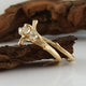 Raw Diamond Twig Engagement Ring, Premium Three Stone Wedding Set, 14k or 18k Gold, Hand Sculpted by Dawn Vertrees