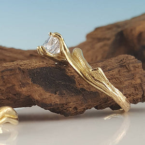 Moissanite Engagement Ring set, Branch Style Engagement Rings, Moissanite Diamond Wedding ring set by Dawn Vertrees Jewelry