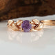 Purple Montana Sapphire Twig Engagement rings Bridal Set, Gold with Colorful Sapphires by Dawn Vertrees