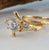 Three Round Moissanite Diamond Engagement Ring set, Hand Made Branch Style Wedding Ring Set in Gold, bridal band set by Dawn Vertrees