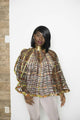Bronzed and Brown Ankara laced cape _ extra large high low