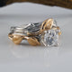 1ct Two Tone Gold Moissanite Engagement Ring set, Wedding Ring Set, Bridal Ring Set, Promise Ring Sculpted by Dawn Vertrees