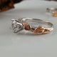 1ct Two Tone Gold Moissanite Engagement Ring set, Wedding Ring Set, Bridal Ring Set, Promise Ring Sculpted by Dawn Vertrees