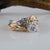 1ct Two Tone Gold Moissanite Engagement Ring set, Wedding Ring Set, Bridal Ring Set, Promise Ring Sculpted by Dawn Vertrees