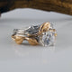 1ct Two Tone Gold Moissanite Engagement Ring set, Wedding Ring Set, Bridal Ring Set, Promise Ring Sculpted by Dawn Vertrees
