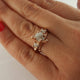 Raw Three Diamond Twig Engagement Ring, Raw Uncut White Diamond Branch Bridal Set, Custom Made-to-Order, Hand Sculpted Gold Wedding ring