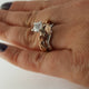 1ct Two Tone Gold Moissanite Engagement Ring set, Wedding Ring Set, Bridal Ring Set, Promise Ring Sculpted by Dawn Vertrees