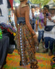 Bronzed and Gold highlow Ankara Laced Skirt