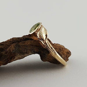 1ct Leaf and Twig Gemstone Engagement Ring, Anniversary Band, Promise Ring in 14k or 18K Gold by Dawn Vertrees Jewelry