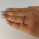 Purple Montana Sapphire Twig Engagement rings Bridal Set, Gold with Colorful Sapphires by Dawn Vertrees