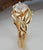 Gold Moissanite Leaf and Twig Engagement Ring in 14k or 18k, Branch Style wedding Ring by Dawn Vertrees