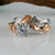 1ct Two Tone Gold Moissanite Engagement Ring set, Wedding Ring Set, Bridal Ring Set, Promise Ring Sculpted by Dawn Vertrees