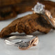1ct Two Tone Gold Moissanite Engagement Ring set, Wedding Ring Set, Bridal Ring Set, Promise Ring Sculpted by Dawn Vertrees