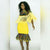 Ohemaa Ankara Print laced bib withYellow FRINGE Long and Laced Skirt