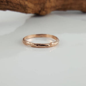 Raw Three Diamond Twig Engagement Ring, Raw Uncut White Diamond Branch Bridal Set, Custom Made-to-Order, Hand Sculpted Gold Wedding ring