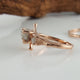 Raw Three Diamond Twig Engagement Ring, Raw Uncut White Diamond Branch Bridal Set, Custom Made-to-Order, Hand Sculpted Gold Wedding ring