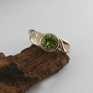 1ct Leaf and Twig Gemstone Engagement Ring, Anniversary Band, Promise Ring in 14k or 18K Gold by Dawn Vertrees Jewelry