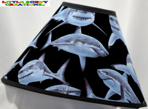 Sea Life Great White Sharks Fabric Lamp Shade (10 Sizes to Choose From!)