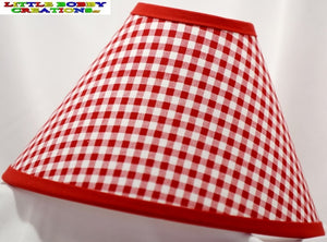 Gingham Red Fabric Lamp Shade (10 Sizes to Choose From!!!)