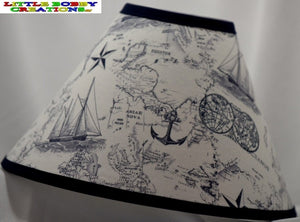 Nautical Map Sail Boats Fabric Lamp Shade (10 Sizes to Choose From!)