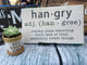 HANGRY funny wood sign for kitchen or dining room, great gift, kitchen decor, kitchen art, hangry definition