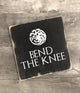Personalized Game of Thrones name sign with wolf, dragon, bend the knee or tyrion i drink and i know things, wood sign painted, home decor