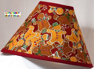 Christmas GINGERBREAD Fabric Lamp Shade (10 Sizes to Choose From)
