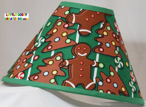 Christmas GINGERBREAD Fabric Lamp Shade (10 Sizes to Choose From)