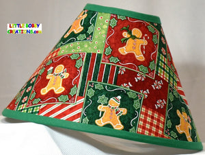 Christmas GINGERBREAD Fabric Lamp Shade (10 Sizes to Choose From)
