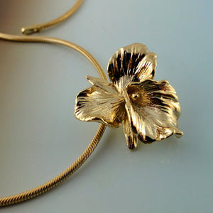 Cattleya Orchid Pendant in 14k Yellow/White or Rose Gold by Dawn Vertrees (Pendant Only)