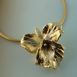 Cattleya Orchid Pendant in 14k Yellow/White or Rose Gold by Dawn Vertrees (Pendant Only)