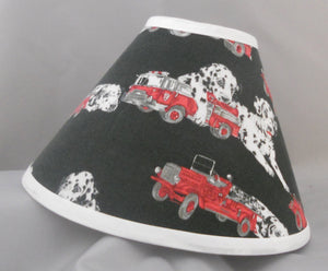 Fire Trucks and Dalmations Lamp Shade (10 Sizes to Choose From)