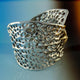 Sea Life Sea Fan Coral Cuff Bracelet, Gold Starfish Handmade Cuff, Sterling Silver Cuff, Starfish and Coral Cuff, Silver and Gold Cuff