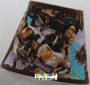 Western American Indian Horses Fabric Lamp Shade