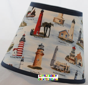 Nautical Lighthouse Fabric Lamp Shade (10 Sizes to Choose From!)