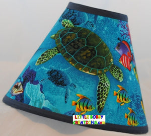 Tropical Fish Sea Turtle Fabric Lamp Shade (10 Sizes to Choose From!)