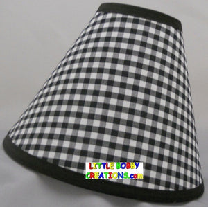 Gingham Black and White Checks Fabric Lamp Shade (10 Sizes to Choose From!!!)