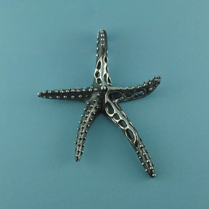 Sterling Silver Fusion Starfish and Sea Fan Coral Pendants, Great Sea Life Beach Jewelry