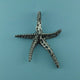 Sterling Silver Fusion Starfish and Sea Fan Coral Pendants, Great Sea Life Beach Jewelry