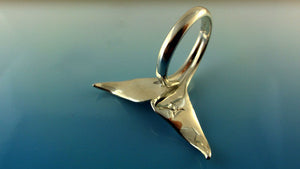 Whale Tail Ring, Sea Life Jewelry, Whale Ring Nautical Jewelry, Whale Jewelry, Whale Tail Ring, Beach Jewelry Silver Ring