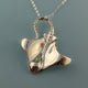 Hand Sculpted Stingray Necklace, Sea Life Jewelry, Beach Jewelry, Ocean Jewelry, Silver Beach Jewelry, Ocean Inspired Jewelry