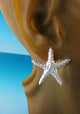 Starfish Post Earrings in Sterling Silver or Sea Star Earrings, Silver Starfish Earrings, Starfish Post Earrings
