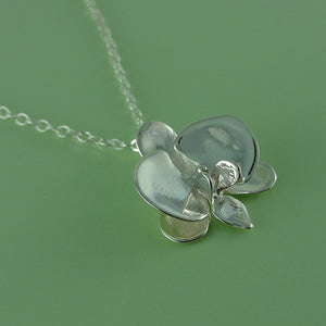 Phalaenopsis Orchid Charm Necklace in Sterling Silver, Orchid Jewelry, Wedding Jewelry, Bridesmaid Jewelry, Orchid Charm Necklace