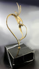 Ghost Orchid Bronze Sculpture with a Black Marble Base